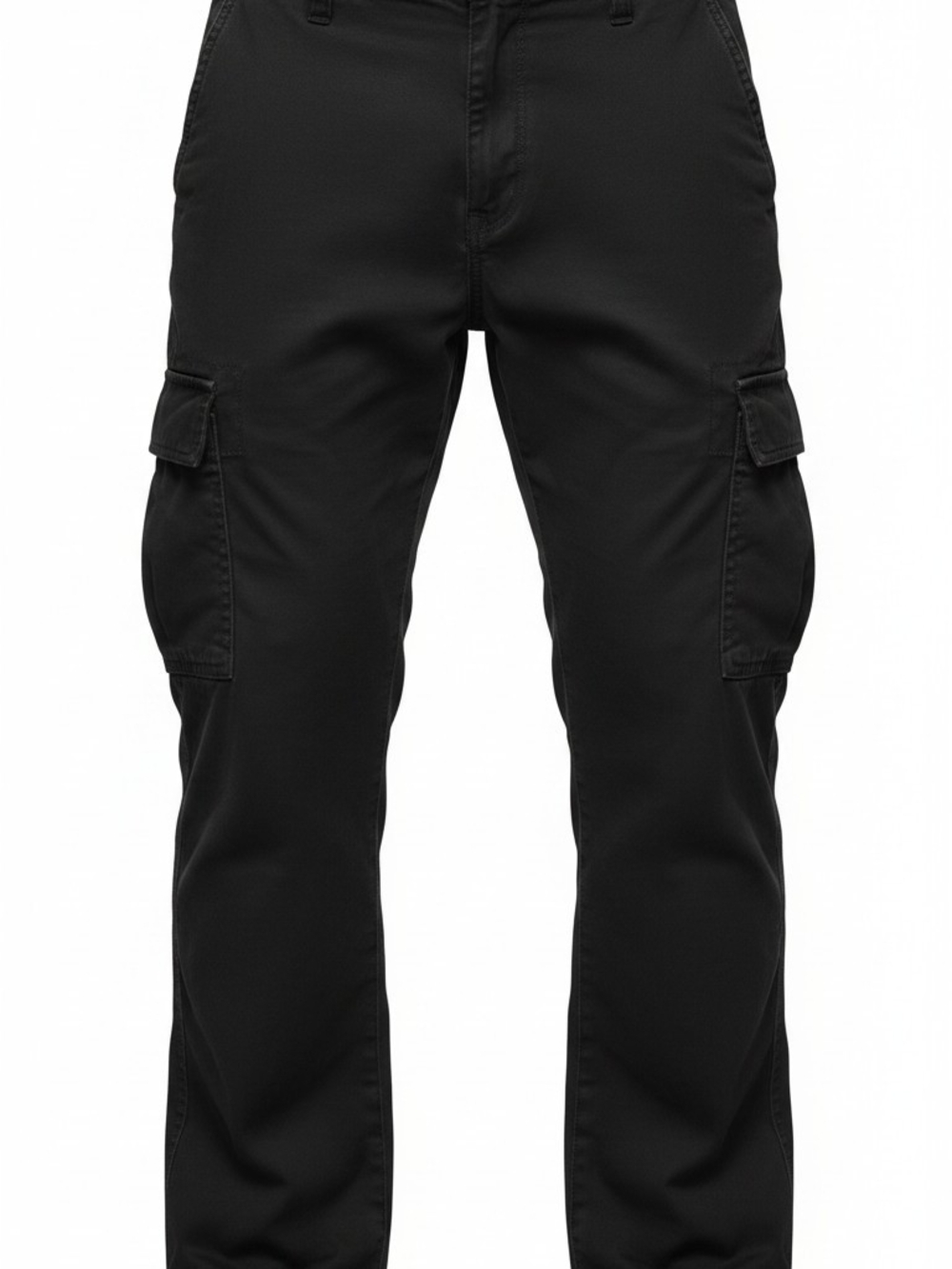 Wrangler Black Men's Cargo Pants with Side Flap Pockets